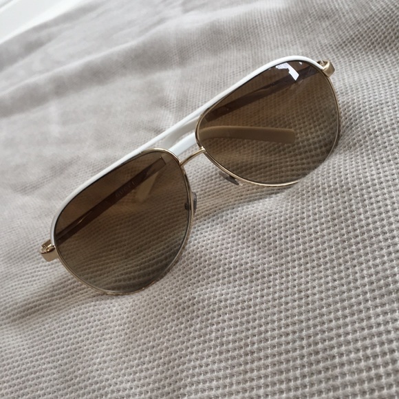 Gucci Other - Gucci pilot aviator sunglasses gold and white